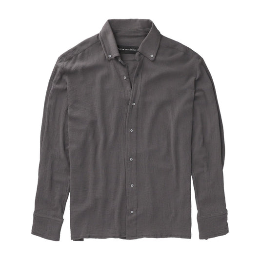 TULUM LONGSLEEVE BUTTON UP GASA OXFORD GREY - Tulum Essentials