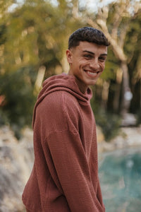 TULUM HEAVY MESH CROPPED HOODIE – ROSA