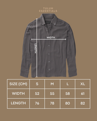 TULUM LONGSLEEVE BUTTON UP GASA OXFORD GREY - Tulum Essentials