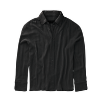 TULUM LONGSLEEVE BUTTON UP GASA BLACK - Tulum Essentials