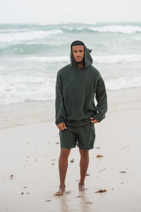 Tulum Heavy Knitted Dual Shorts Green