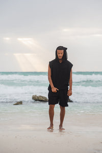 Tulum heavy Knit Dual Layer Tank Hoodie