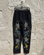 TULUM CLASSIC "MAYAN GARDEN" LINEN PANTS LUXE BLACK