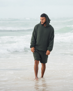 Tulum  Heavy Knitted Dual Layered Hoodie Green