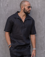 TULUM POLO PREMIUM LINEN BLACK