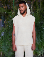 Tulum heavy Knit Dual Layer Tank Hoodie
