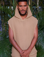 Tulum heavy Knit Dual Layer Tank Hoodie