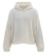 TULUM HEAVY KNITTED DUAL LAYERED HOODIE CRUDO