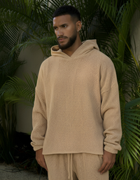 TULUM HEAVY KNITTED DUAL LAYERED HOODIE ARENA