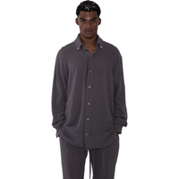 TULUM LONGSLEEVE BUTTON UP GASA OXFORD GREY - Tulum Essentials