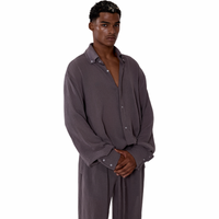 TULUM LONGSLEEVE BUTTON UP GASA OXFORD GREY - Tulum Essentials