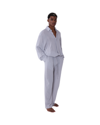 TULUM LONGSLEEVE BUTTON UP GASA SILVER - Tulum Essentials