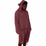 TULUM HEAVY MESH CROPPED HOODIE – ROSA