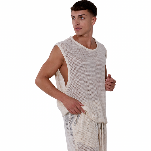 TULUM HEAVY KNIT TANK CRUDO
