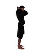 TULUM HEAVY MESH CROPPED HOODIE – BLACK