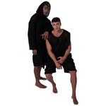 TULUM HEAVY MESH CROPPED HOODIE – BLACK