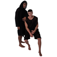 TULUM HEAVY MESH CROPPED HOODIE – BLACK