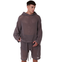 TULUM HEAVY MESH CROPPED HOODIE – OXFORD GREY