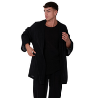 TULUM KIMONO LONG GASA BLACK - Tulum Essentials