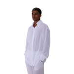 TULUM LONGSLEEVE BUTTON UP GASA WHITE