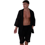 TULUM MESH KNIT KIMONO – BLACK
