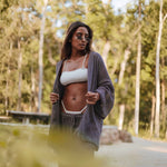 TULUM MESH KNIT KIMONO – OXFORD GREY