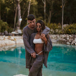 TULUM MESH KNIT KIMONO – OXFORD GREY