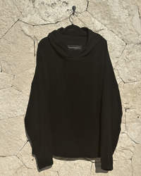 Tulum Heavy Knitted Dual Layered Hoodie Black