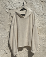 TULUM HEAVY KNITTED DUAL LAYERED HOODIE CRUDO