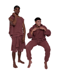 TULUM HEAVY MESH CROPPED HOODIE – ROSA