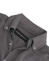 TULUM LONGSLEEVE BUTTON UP GASA OXFORD GREY - Tulum Essentials