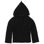 TULUM HEAVY MESH CROPPED HOODIE – BLACK