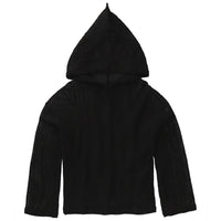 TULUM HEAVY MESH CROPPED HOODIE – BLACK