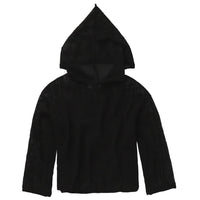 TULUM HEAVY MESH CROPPED HOODIE – BLACK
