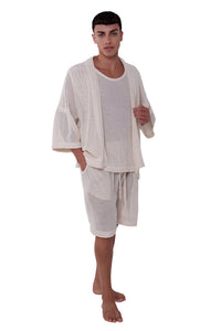 TULUM HEAVY KNIT KIMONO CRUDO
