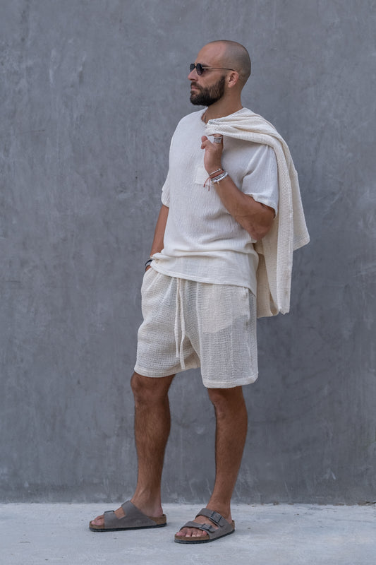 TULUM KNITTED CLASSIC SHORTS CRUDO
