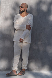 Tulum Heavy Knitted Pants Crudo