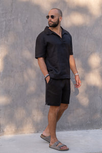 TULUM POLO PREMIUM LINEN BLACK