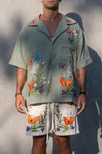 TULUM CLASSIC SHIRT LUXE " TROPICAL " SAGE SET