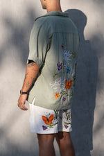 TULUM CLASSIC SHIRT LUXE " TROPICAL " SAGE SET