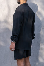 TULUM LONGSLEEVE BUTTON UP SHIRT BLACK