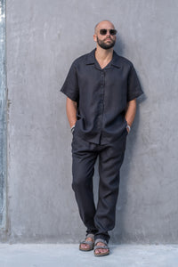 TULUM CLASSIC LINEN SHIRT – BLACK EDITION