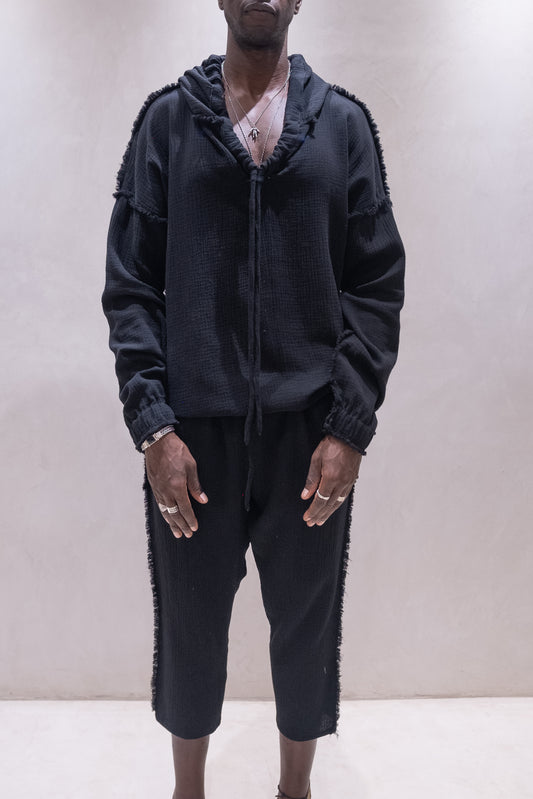 TULUM  TRACKSUITE MUSLIN BLACK HOODIE