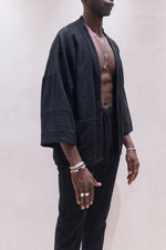 TULUM KIMONO LINO BLACK